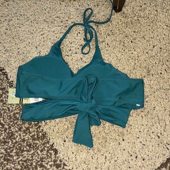 Shekini Teal Halter Bikini with Wrap-Around Ties - Picture 6 of 8
